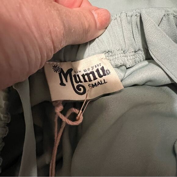 Show Me Your Mumu SMYM Amanda halter maxi dress in Silver Sage Green NEW SMALL - Picture 4 of 6